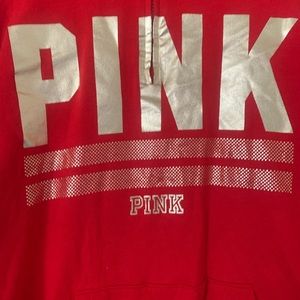 Victoria Secret Quarter Zip Pullover Red/Gold Lettering XS